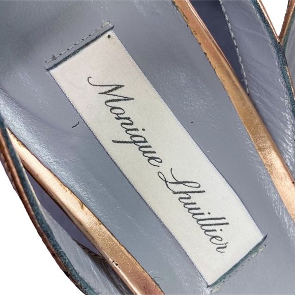 Monique Lhuillier Rose Gold Ava Heels - Size 38.5 - Picture 7 of 12
